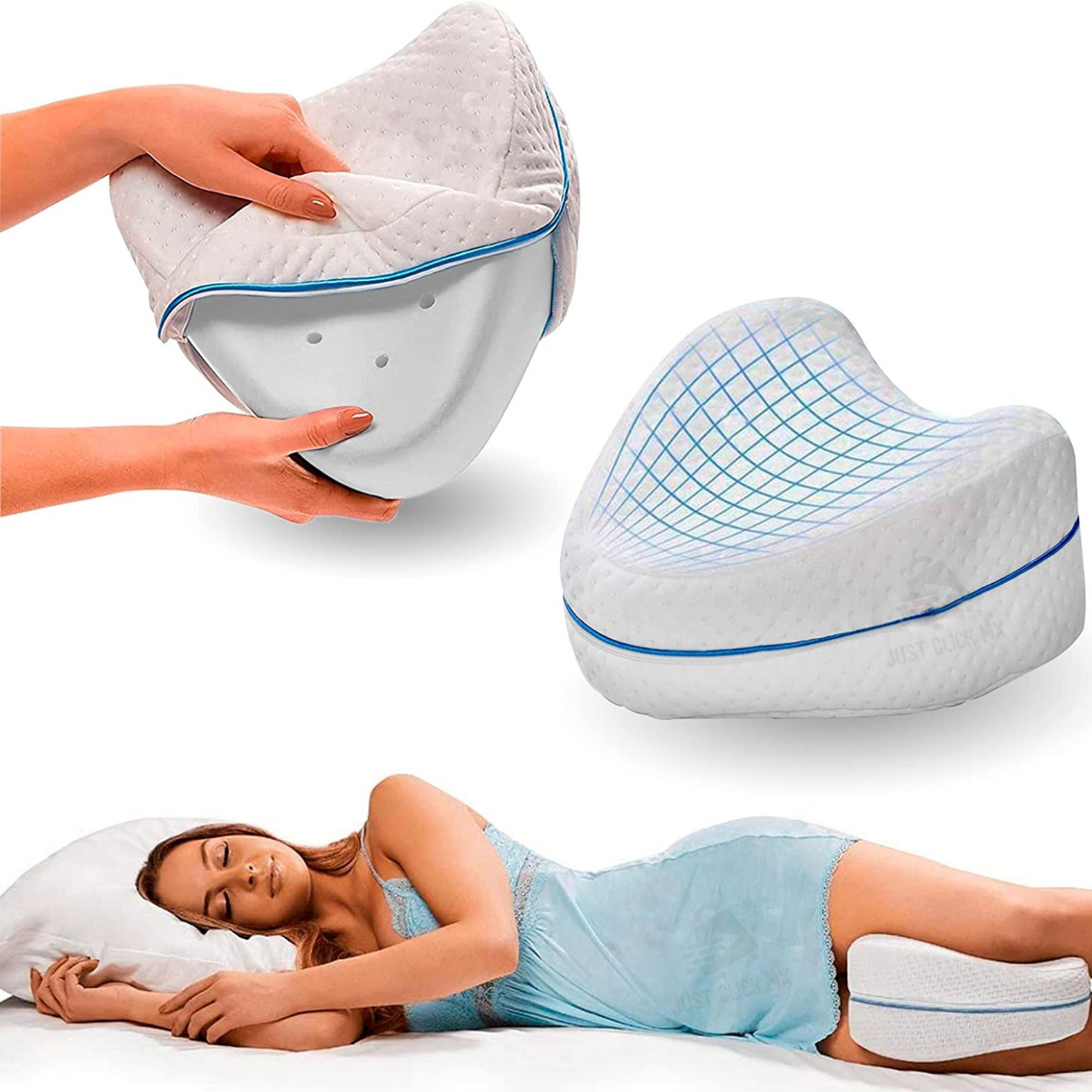 💤 🧘♀️ Relajá Tu Cuerpo y Mejora Tu Postura Mientras Dormís – Almohada Ortopédica para Piernas y Espalda🧠🌡️