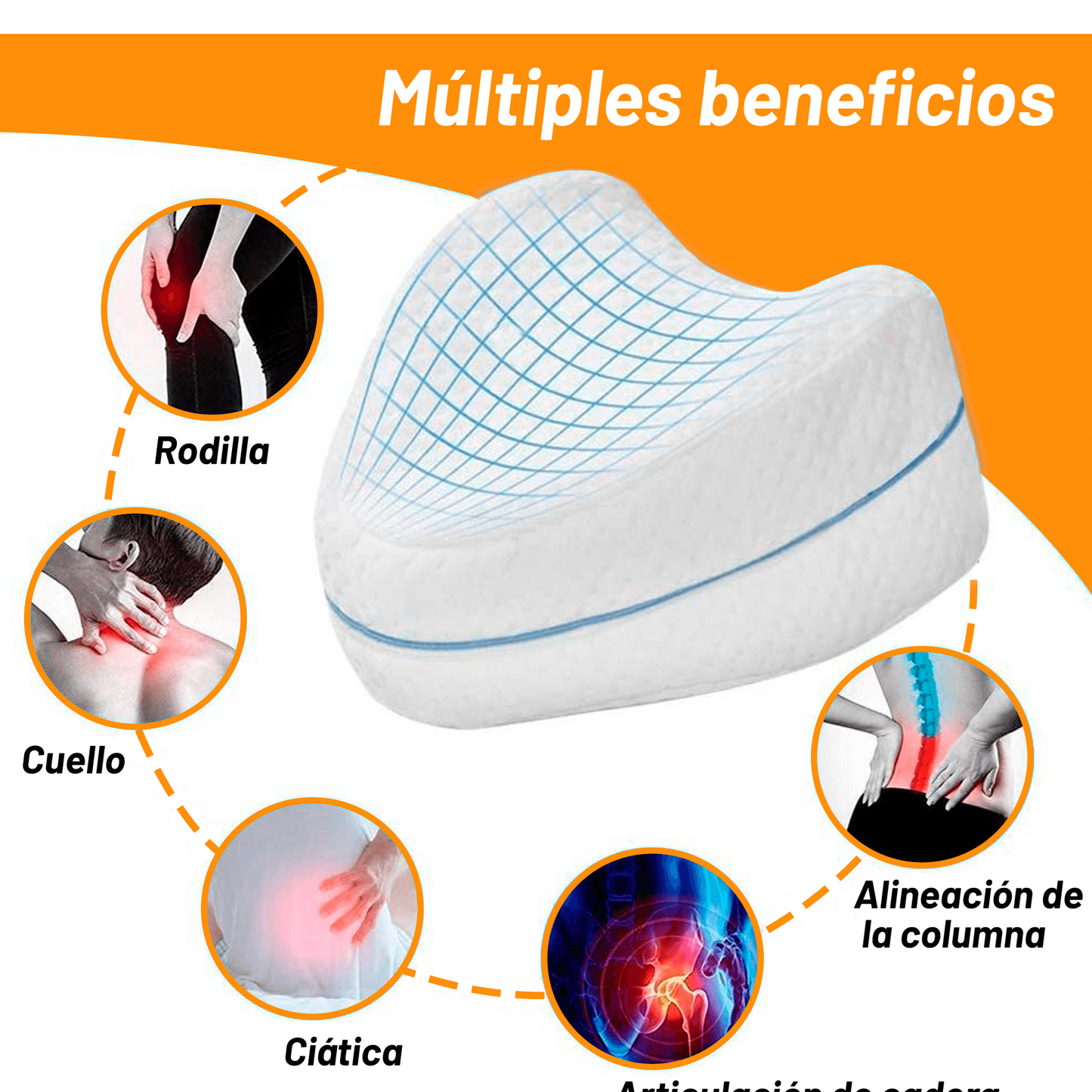 💤 🧘♀️ Relajá Tu Cuerpo y Mejora Tu Postura Mientras Dormís – Almohada Ortopédica para Piernas y Espalda🧠🌡️
