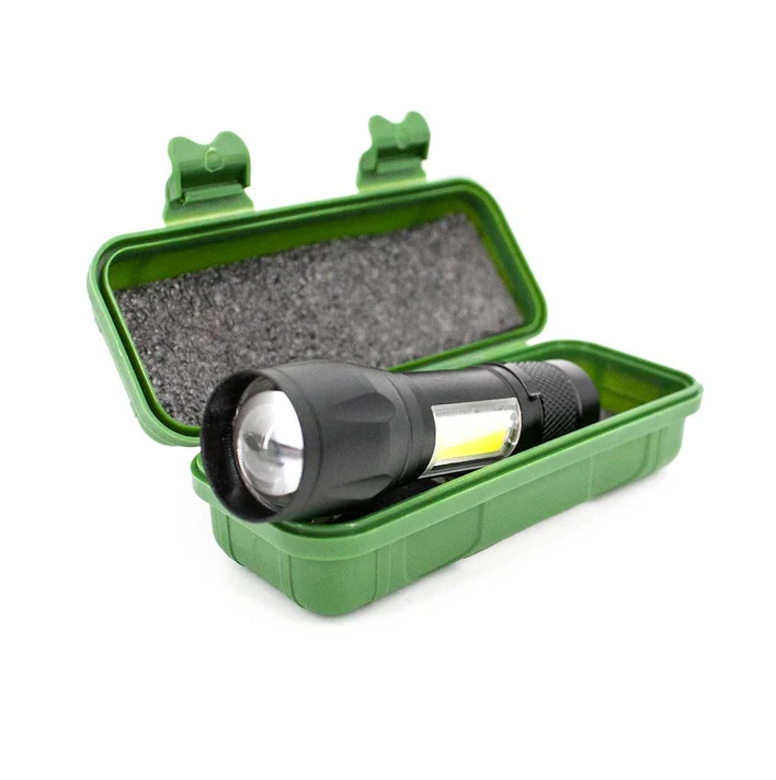 LINTERNA TACTICA DOBLE LED CON CAJA