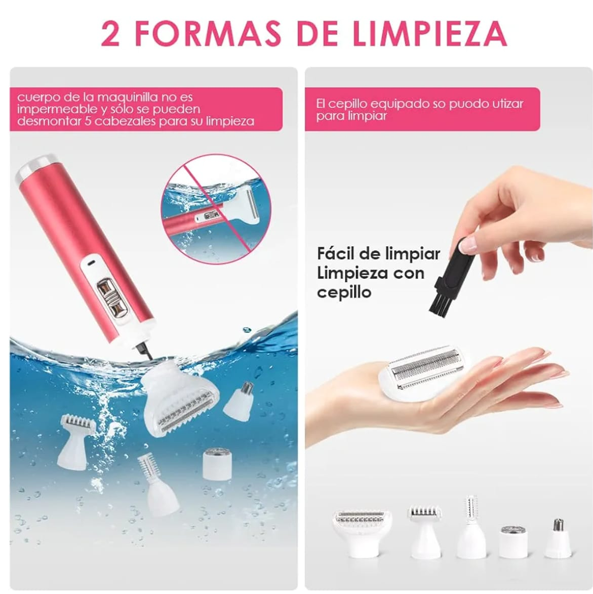 KIT DEPILADORA PORTÁTIL 5 en 1