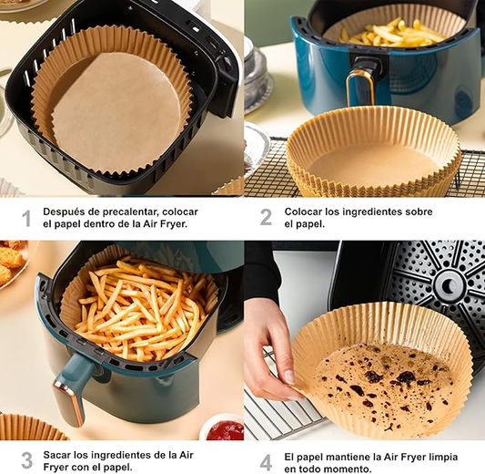🍟Papel Antigrasa para Airfryer – Pack de 50 Unidades🍽️🔥