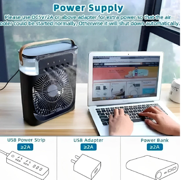 Humidificador portátil Ventilador 3 en 1