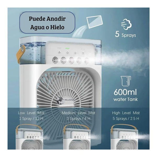 Humidificador portátil Ventilador 3 en 1