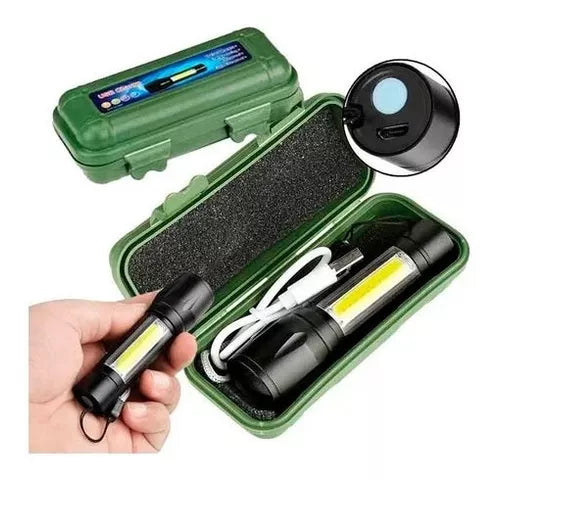 LINTERNA TACTICA DOBLE LED CON CAJA