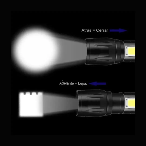 LINTERNA TACTICA DOBLE LED CON CAJA