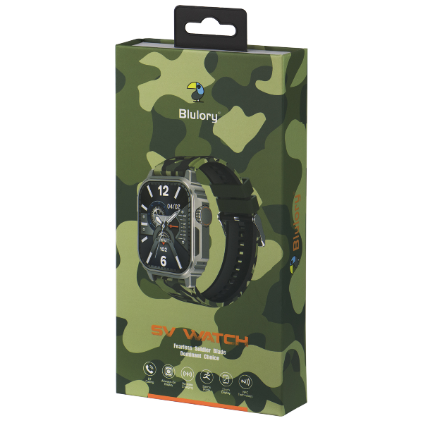 Reloj Smartwatch Blulory - Tipo Militar - NEGRO